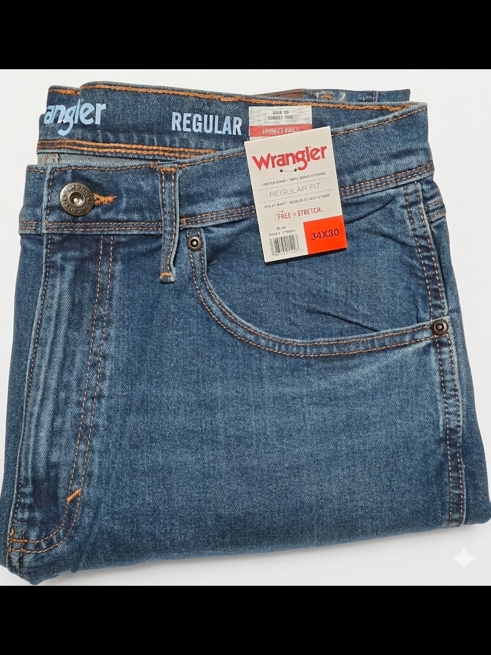 Wrangler Men's Regular Fit Blue Jeans